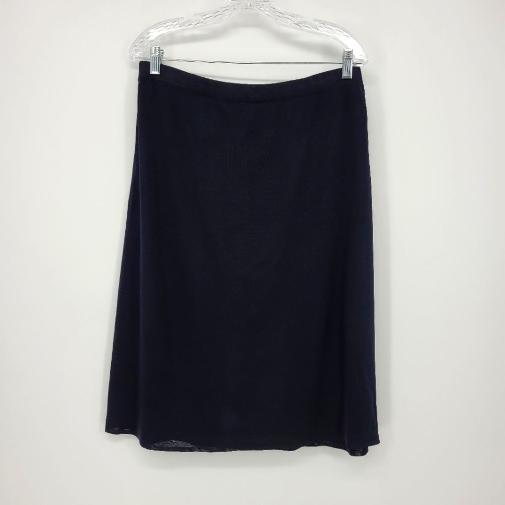 Ming Wang Navy Blue Knit Skirt